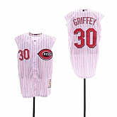 Reds 30 Ken Griffey White Cooperstown Collection Cool Base Sleeveless Jersey Sguo,baseball caps,new era cap wholesale,wholesale hats